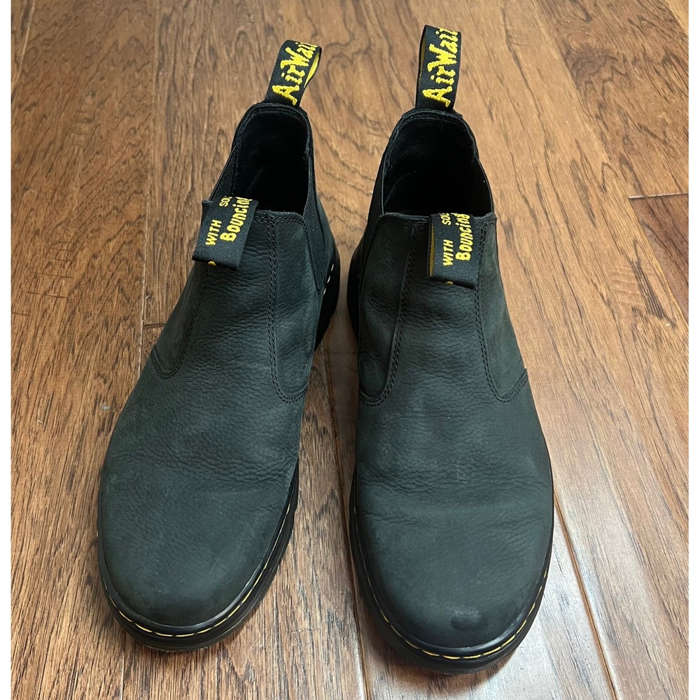 Dr Martens Hardie II Chelsea Work Boots Unisex M11/W12 Black Leather Pull On